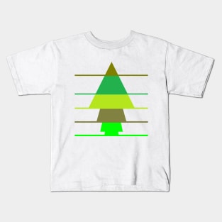 Green Triangle Tree Kids T-Shirt